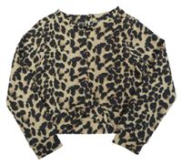 Béžovo-černé crop triko s leopardím vzorem Next