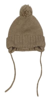 Béžová čepice s bambulí H&M