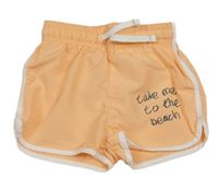 Neonově meruňkové plážové kraťasy s nápisem H&M
