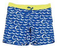Modro-žluté vzorované plážové kraťasy Petit Bateau