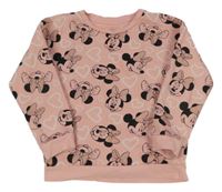 Světlerůžová mikina s Minnie a srdíčky C&A