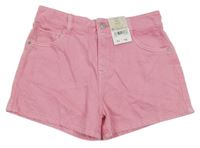 Nové - růžové elastické riflové kraťasy F&F