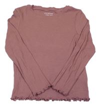 Starorůžové žebrované triko Primark