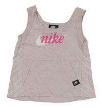 Lila melírovaný teplákový top s kapsou Nike