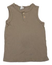 Hnědý žebrovaný top H&M