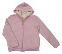 Růžová zateplená propínací mikina s kapucí Pepperts