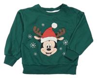 Tmavozelená mikina s Mickeym Disney