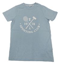 Světlemodré tričko s potiskem Jacaidi