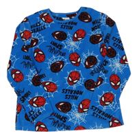 Modré plyšové pyžamové triko se Spider-manem Primark 