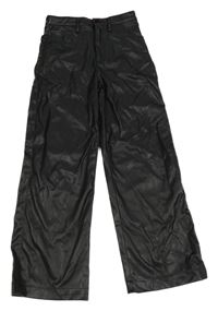 Černé koženkové kalhoty H&M