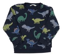Tmavomodrá mikina s dinosaury M&S
