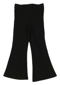 Černé žebrované flare legíny Primark