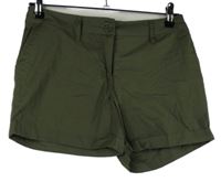 Dámské khaki plátěné kraťasy Bonprix 
