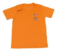 Neonově oranžové sportovní tričko s potiskem