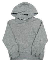 Šedá melírovaná mikina s klokankou a kapucí H&M