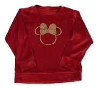 Červená plyšová mikina s Minnie ze cvočků George