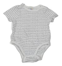 Bílo-tmavomodro-béžové pruhované body Topomini