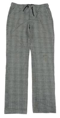 Šedé kostkované slim kalhoty Denim 