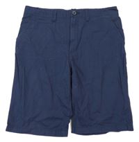 Tmavomodré chino plátěné kraťasy H&M