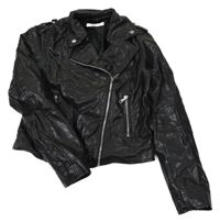 Černý koženkový crop křivák H&M