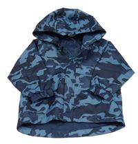 Tmavomodrá army šusťáková jarní bunda s kapucí Mothercare