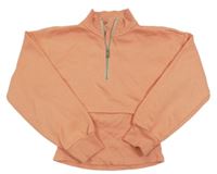 Korálová crop mikina s všitým topem River Island