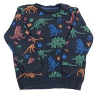 Černo-barevná mikina s dinosaury F&F