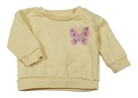 Žlutá mikina s motýlkem Primark