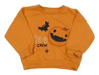 Oranžová oversize mikina s dýní a netopýrem PRIMARK
