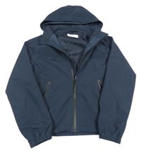Tmavomodrá šusťáková jarní bunda s kapucí H&M