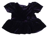 Lilková sametová peplum tunika s mašlí Next