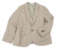 Béžové melírované lněné sako H&M