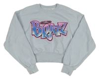 Světlemodrá crop mikina s nápisem s kamínky - Bratz Zara