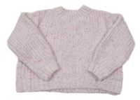 Světlerůžový melírovaný crop svetr M&S