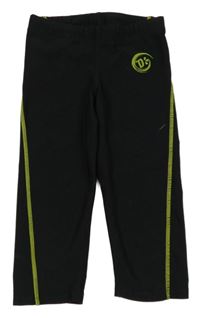 Černo-zelené capri sportovní legíny 