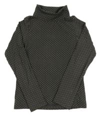 Tmavošedé triko se srdíčky a rolákem H&M