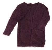 Lilkový chlupatý svetrový cardigan H&M