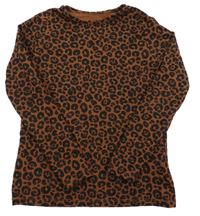 Hnědo-černé triko s leopardím vzorem H&M