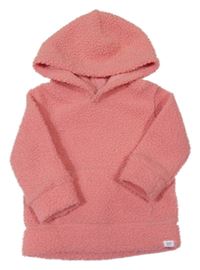 Korálová huňatá mikina s kapucí GAP