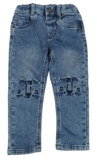 Modré skinny rifle s čumákem C&A