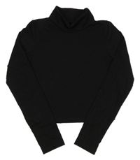 Černé crop triko s rolákem H&M
