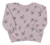 Lila oversize mikina s motýly Primark