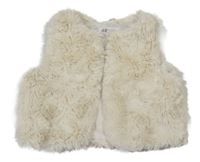 Smetanová kožešinová podšitá vesta H&M