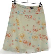 Dámská smetanová květovaná šifonová sukně H&M
