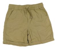 Světlekhaki cargo plátěné kraťasy PRIMARK