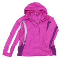 Neonově fuchsiovo-fialová šusťáková podzimní funkční bunda s kapucí Mountain Warehouse