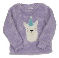 Fialová chlupatá mikina s lamou Lily & Dan