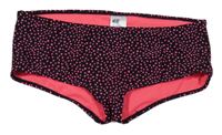 Černo-růžové vzorované plavkové kalhotky H&M