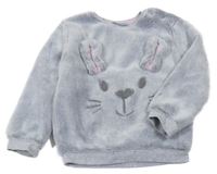 Světlešedá plyšová mikina s čumákem Ergee