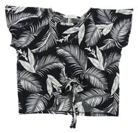 Černo-bílé crop tričko s listy H&M